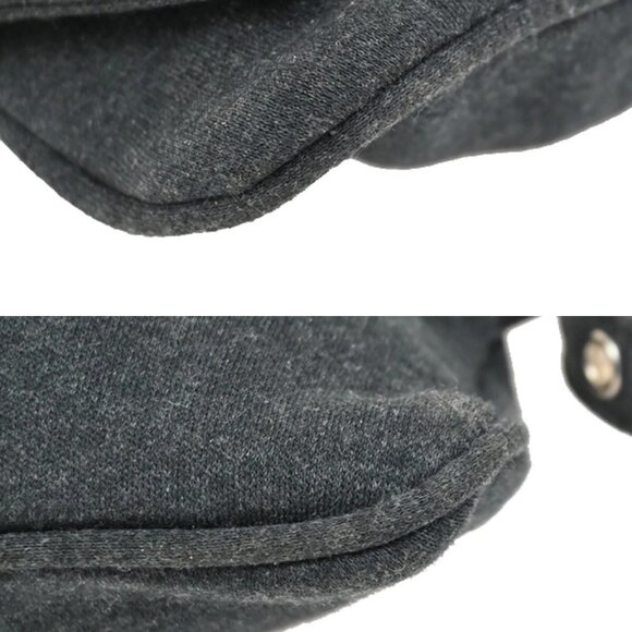 FENDI Logo Shoulder Bag Canvas Leather Gray SHW Italy 32EE760 - Picture 7 of 16